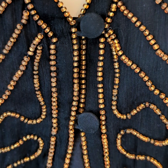 Beaded Vintage Silk vest or top size M - Picture 2 of 6